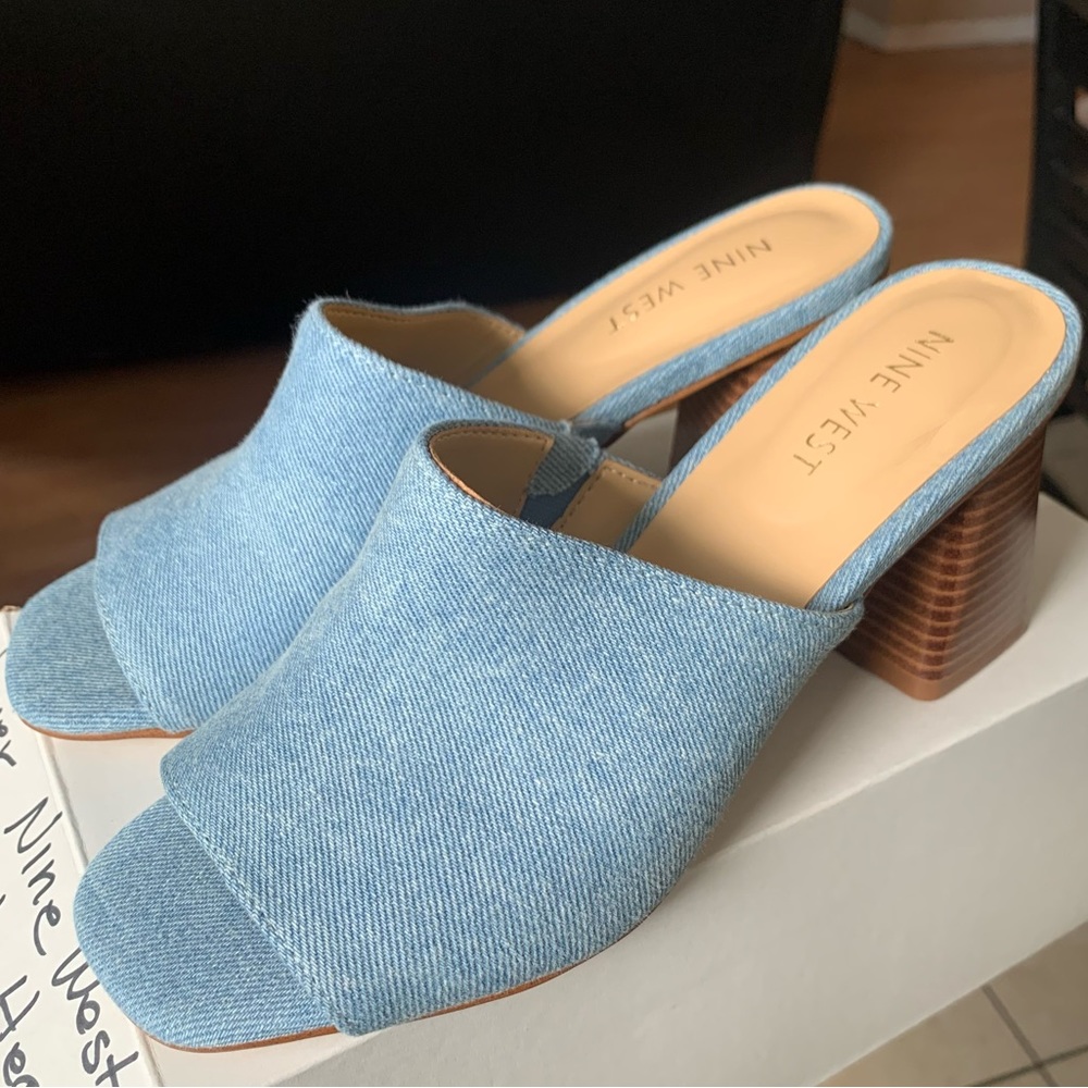 Denim heels